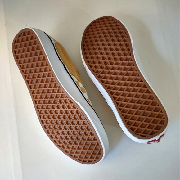 Vans Slip On Gold/White Checkerboard Shoes Women's 10  Men's 8.5 - Picture 7 of 9